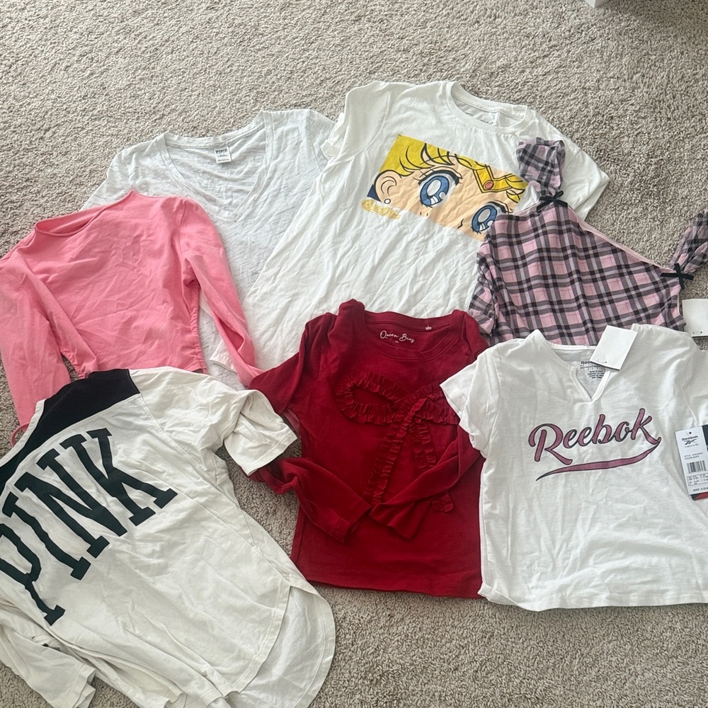 Reebok White and Red Logo Tee